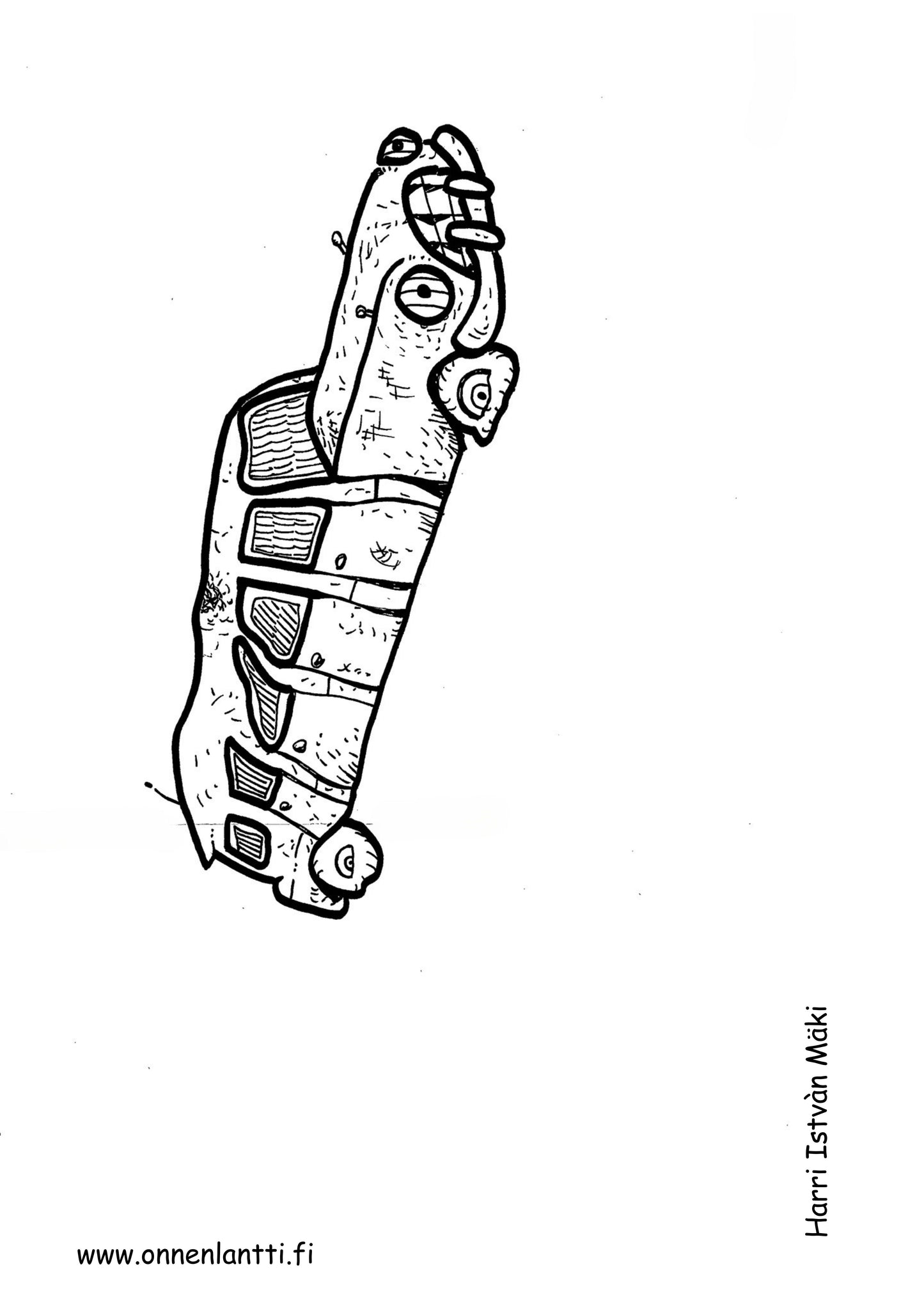 Coloring pages by Harri István Mäki, illustrator of the book "Klomikko"