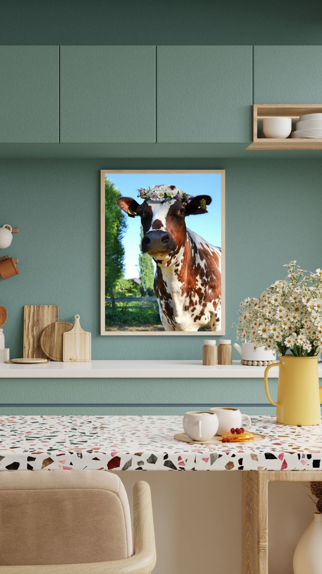 Moment of happiness, cow poster