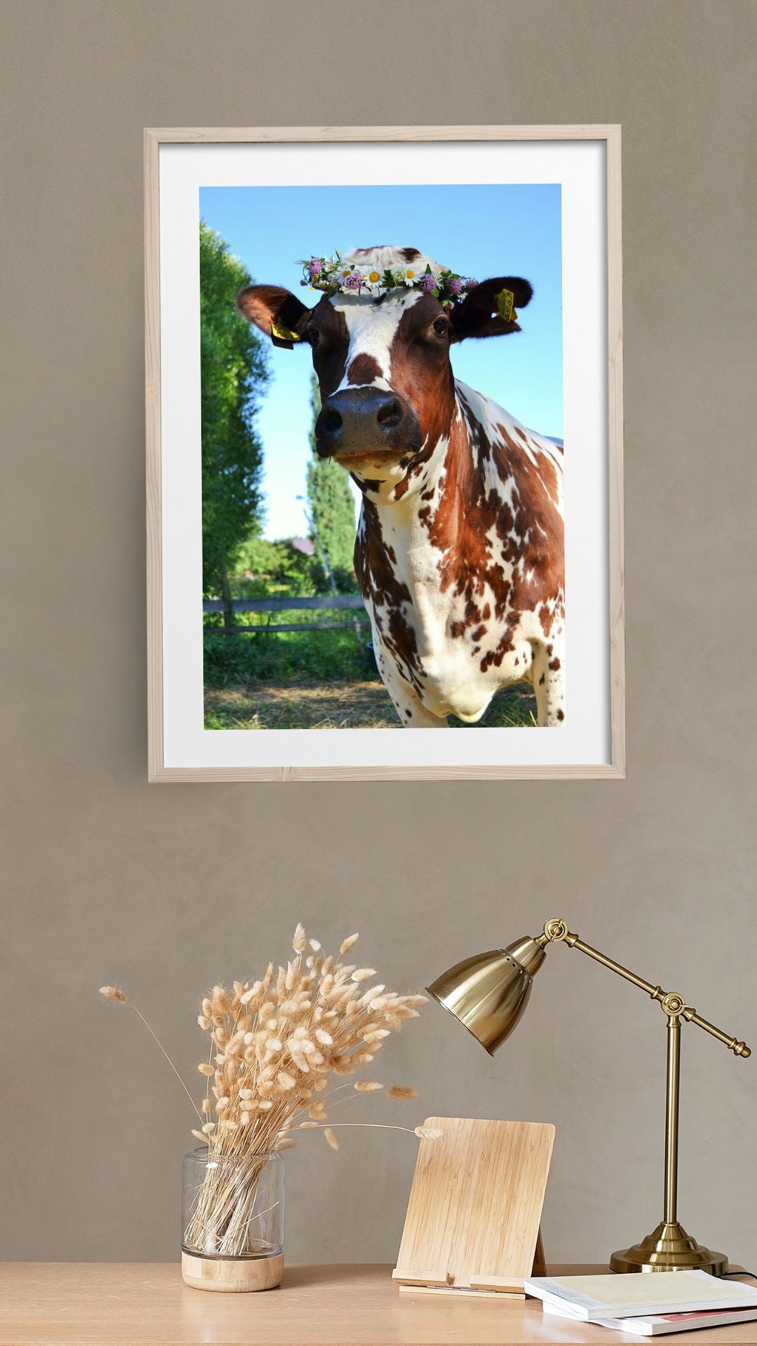 Cow poster. Vertical image. Size 40 x 60 cm. 4 image motifs to choose from